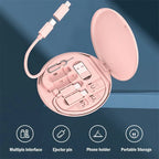 60W Fast Charging USB Type C Data Cable Set with Storage Box - Perfect for iPhone & Xiaomi Travel Adapter